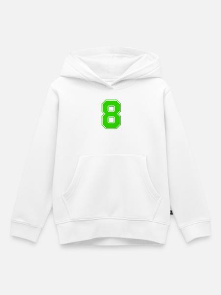 8-- - Kinder Premium Organic Hoodie - Weiß