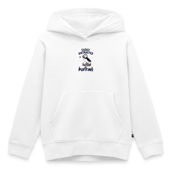 Easily Distracted By Puffins Papageitaucher - Kids Premium Organic Hoodie - white - Front - AI Model Kid Female (0cm)