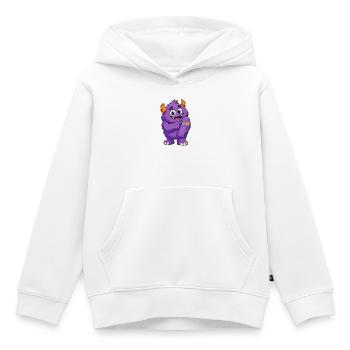 Lila Monster mit Pflaster - Kinder Premium Organic Hoodie - Weiß - Vorne - AI Model Kid Female (0cm)