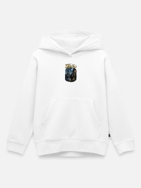 Paris bei Vollmond - Kinder Premium Organic Hoodie - Weiß