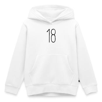 18 - Kinder Premium Organic Hoodie - Weiß - Vorne - AI Model Kid Female (0cm)