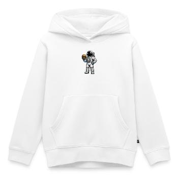 Astronaut mit Burger im Weltraum - Kinder Premium Organic Hoodie - Weiß - Vorne - AI Model Kid Female (0cm)