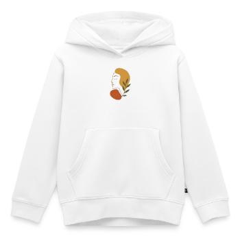 Minimalistisches Abstraktes Gesicht Kunst T-Shirt - Kinder Premium Organic Hoodie - Weiß - Vorne - AI Model Kid Female (0cm)
