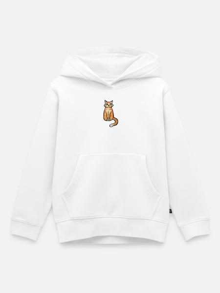 Sunny Whisker Katzen-Illustration - Kinder Premium Organic Hoodie - Weiß