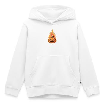 Flammender Kürbis Jack-o'-Lantern - Kinder Premium Organic Hoodie - Weiß - Vorne - AI Model Kid Female (0cm)