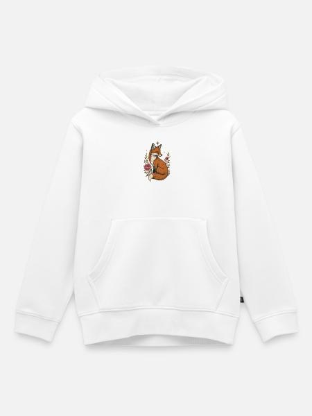 Fuchs - Kinder Premium Organic Hoodie - Weiß