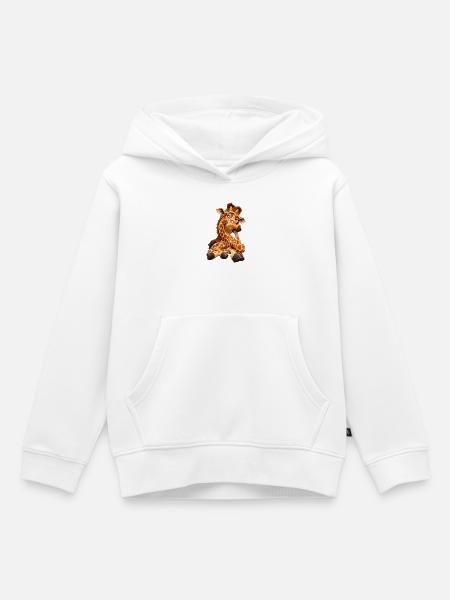 Schlafmütze Giraffencharme - Kinder Premium Organic Hoodie - Weiß
