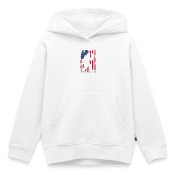 American Flag Bigfoot Yeti Patriotic Forest - Kinder Premium Organic Hoodie - Weiß - Vorne - AI Model Kid Female (0cm)