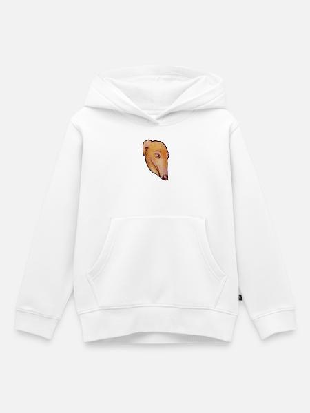 Pastell-Windhund-Porträt - Kinder Premium Organic Hoodie - Weiß