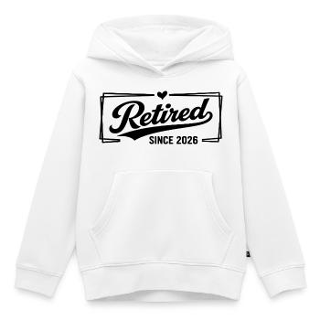Legendärer ehemaliger Schlagzeuger, der noch im Rhythmus ist - Kinder Premium Organic Hoodie - Weiß - Vorne - AI Model Kid Female (0cm)