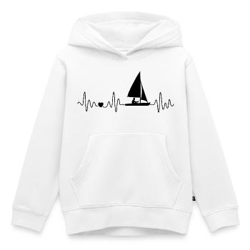 Retro Segeln Herzschlag Mit Segelboot Für Segler - Kinder Premium Organic Hoodie - Weiß - Vorne - AI Model Kid Female (0cm)