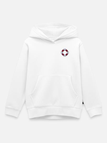 Rettungsring bestickt - Kinder Premium Organic Hoodie - Weiß