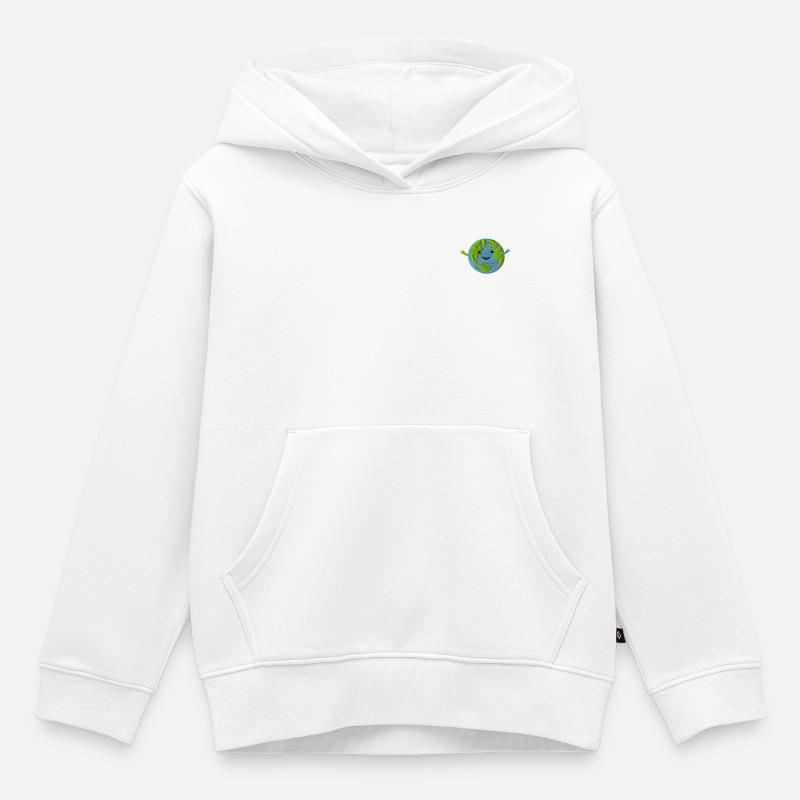 Le sol - Sweat Premium à capuche enfant bio - blanc