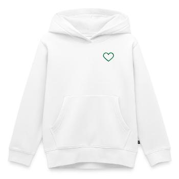 Vert coeur - Sweat Premium à capuche enfant bio - blanc - Devant - AI Model Kid Female (0cm)