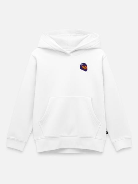 Schädel mit Helm - Kinder Premium Organic Hoodie - Weiß