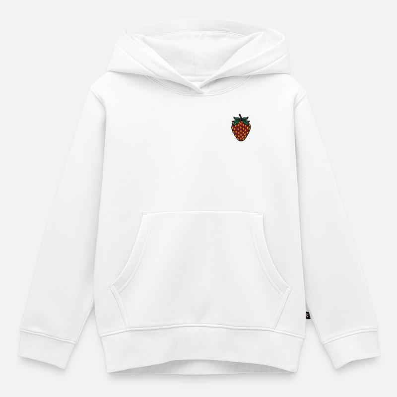Fraise - Sweat Premium à capuche enfant bio - blanc