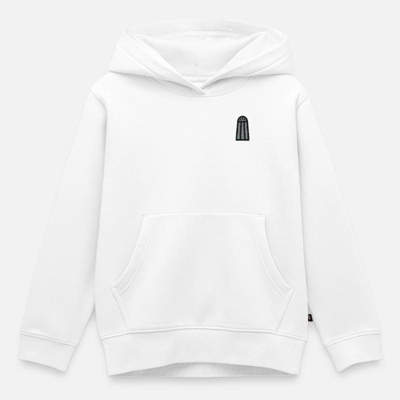 Salière brodée - Sweat Premium à capuche enfant bio - blanc