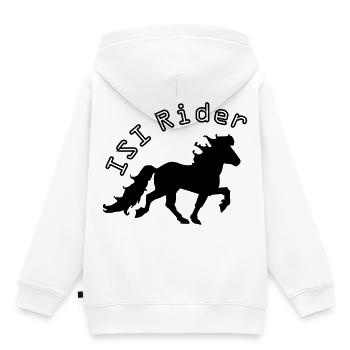 Islandpferd ISI Rider Pferdesport Tölten - Kinder Premium Organic Hoodie - Weiß - Hinten - AI Model Kid Female (0cm)