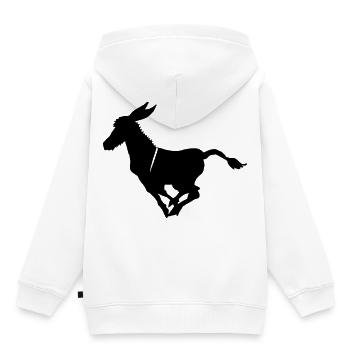 Süßer Esel im Galopp Grautier  - Kinder Premium Organic Hoodie - Weiß - Hinten - AI Model Kid Female (0cm)
