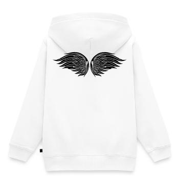 Ailes d'ange, ailes, Noël. - Sweat Premium à capuche enfant bio - blanc - Dos - AI Model Kid Female (0cm)