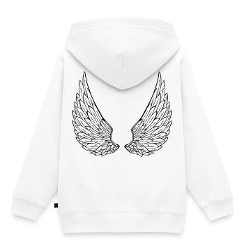ailes d'anges - Sweat Premium à capuche enfant bio - blanc - Dos - AI Model Kid Female (0cm)