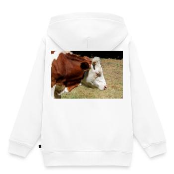 Cow Poster - Kids Premium Organic Hoodie - white - Back - AI Model Kid Female (0cm)