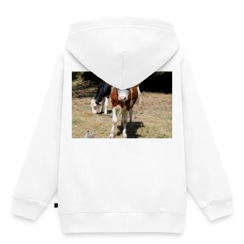 Cow Poster - Kids Premium Organic Hoodie - white - Back - AI Model Kid Female (0cm)