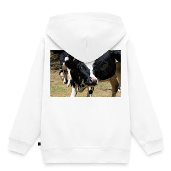 Cow Poster - Kids Premium Organic Hoodie - white - Back - AI Model Kid Female (0cm)