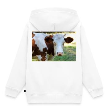 Cow Poster - Kids Premium Organic Hoodie - white - Back - AI Model Kid Female (0cm)