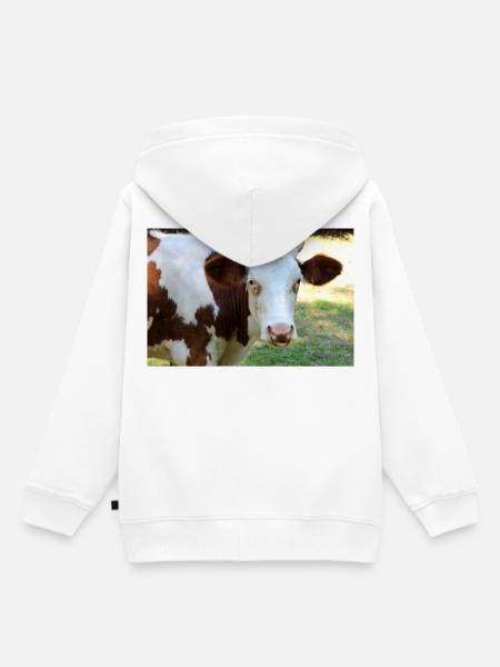 Kuh Poster - Kinder Premium Organic Hoodie - Weiß
