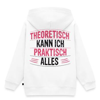 Théoriquement, je peux pratiquement tout faire - Sweat Premium à capuche enfant bio - blanc - Dos - AI Model Kid Female (0cm)