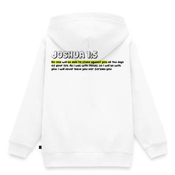 No one will be able to stand against | Bible Quote - Kids Premium Organic Hoodie - white - Back - AI Model Kid Female (0cm)