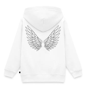 Engelsflügel Linienstil  - Kinder Premium Organic Hoodie - Weiß - Hinten - AI Model Kid Female (0cm)