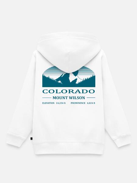 Mount Wilson - petrolblau - Kinder Premium Organic Hoodie - Weiß