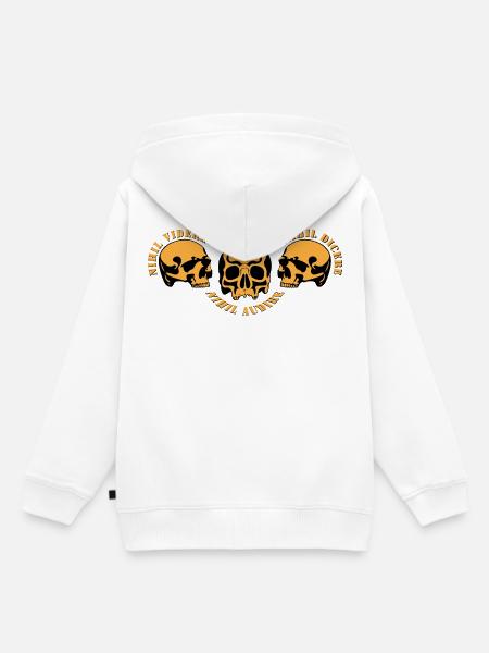 Drei Schädel – Schädel-Trio - Kinder Premium Organic Hoodie - Weiß