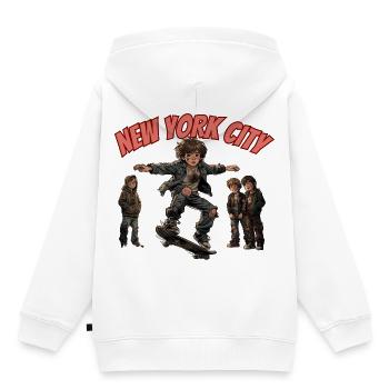 SAUT À NEW YORK - Sweat Premium à capuche enfant bio - blanc - Dos - AI Model Kid Female (0cm)