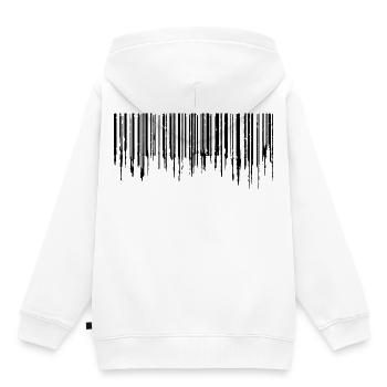 Barcode - Black - Kinder Premium Organic Hoodie - Weiß - Hinten - AI Model Kid Female (0cm)
