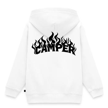 Camper Flames - Sweat Premium à capuche enfant bio - blanc - Dos - AI Model Kid Female (0cm)