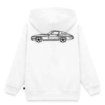 C2 Line Silhouette – Retro Muscle Art - Kinder Premium Organic Hoodie - Weiß - Hinten - AI Model Kid Female (0cm)