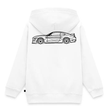 GT500 Line Silhouette – Muscle Performance Art - Kinder Premium Organic Hoodie - Weiß - Hinten - AI Model Kid Female (0cm)