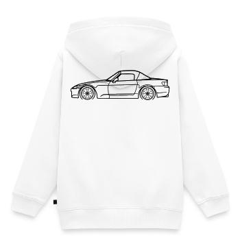 S2000 Line Silhouette – High‑Rev JDM Art - Kinder Premium Organic Hoodie - Weiß - Hinten - AI Model Kid Female (0cm)