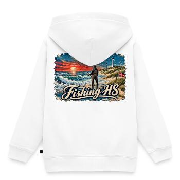 Angeln Hvide Sande2 - Kinder Premium Organic Hoodie - Weiß - Hinten - AI Model Kid Female (0cm)