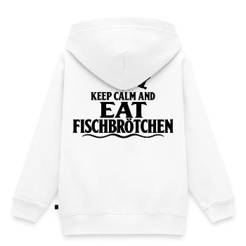 Fischbrötchen – Keep Calm an der Küste - Kinder Premium Organic Hoodie - Weiß - Hinten - AI Model Kid Female (0cm)