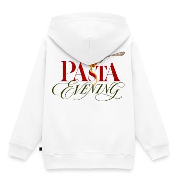 Pasta Evening Pasta Abend - Kinder Premium Organic Hoodie - Weiß - Hinten - AI Model Kid Female (0cm)