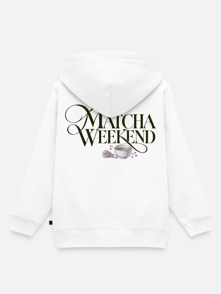 Matcha Wochenende Matcha Weekend Design - Kinder Premium Organic Hoodie - Weiß