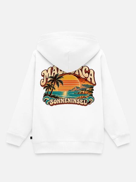 Mallorca Sonneninsel Retro - Kinder Premium Organic Hoodie - Weiß