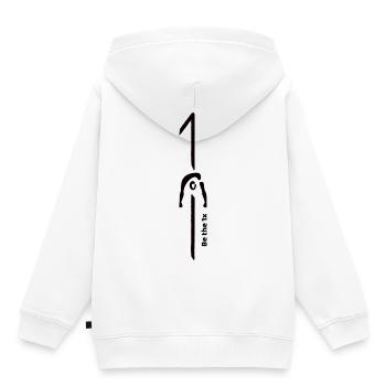 Soyez The 1x - Sweat Premium à capuche enfant bio - blanc - Dos - AI Model Kid Female (0cm)