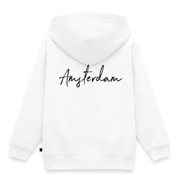 Amsterdam - Kinder Premium Organic Hoodie - Weiß - Hinten - AI Model Kid Female (0cm)