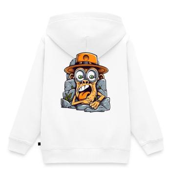 Ausdrucksstarke Street-Art Affe - Kinder Premium Organic Hoodie - Weiß - Hinten - AI Model Kid Female (0cm)