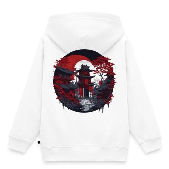 China Town - Kinder Premium Organic Hoodie - Weiß - Hinten - AI Model Kid Female (0cm)